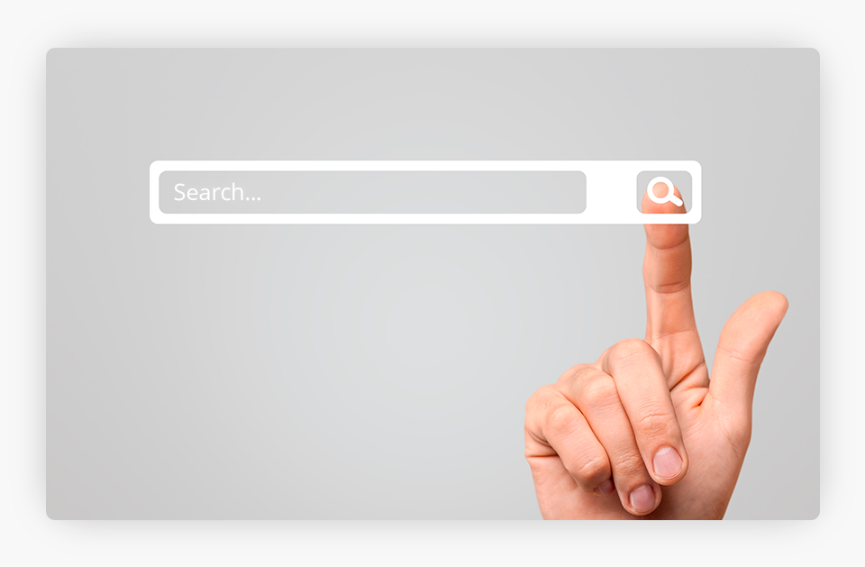 Person Clicking on the Search Button of a Search Engine